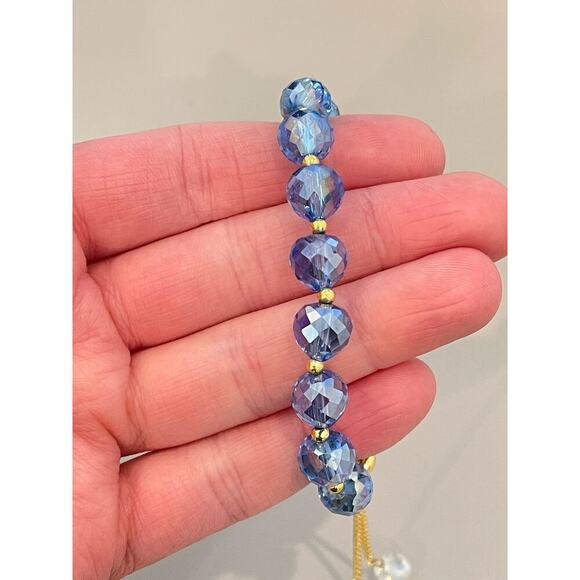 Deep Blue Swarovski Beaded Bracelet - Picture 8 of 16